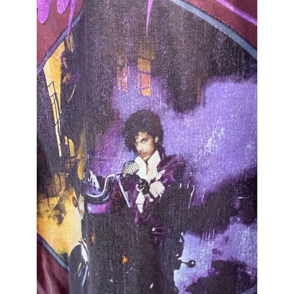 Urban Outfitters Prince Purple Rain Short Sleeve Tee pink Distressed Sm/Med - Picture 3 of 8